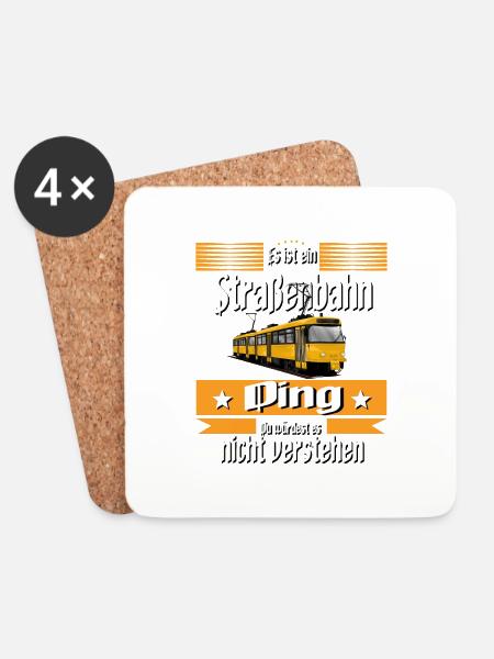 Das Ist Ein Straßenbahn Ding Straßenbahn Geschenk - Untersetzer (4er-Set) - Weiß