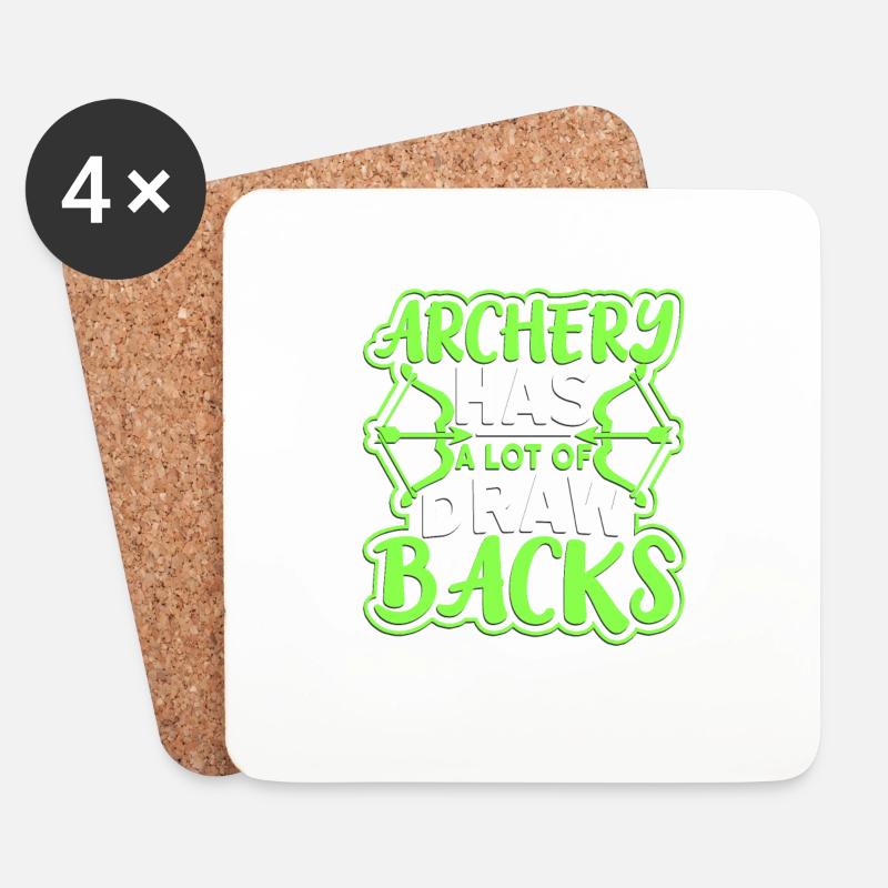 Archery - Archery and Bow Hunting - Untersetzer (4er-Set) - Weiß