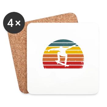 Cadeau Je Peux Pas J'ai Skate - Dessous de verre (lot de 4) - blanc - Devant