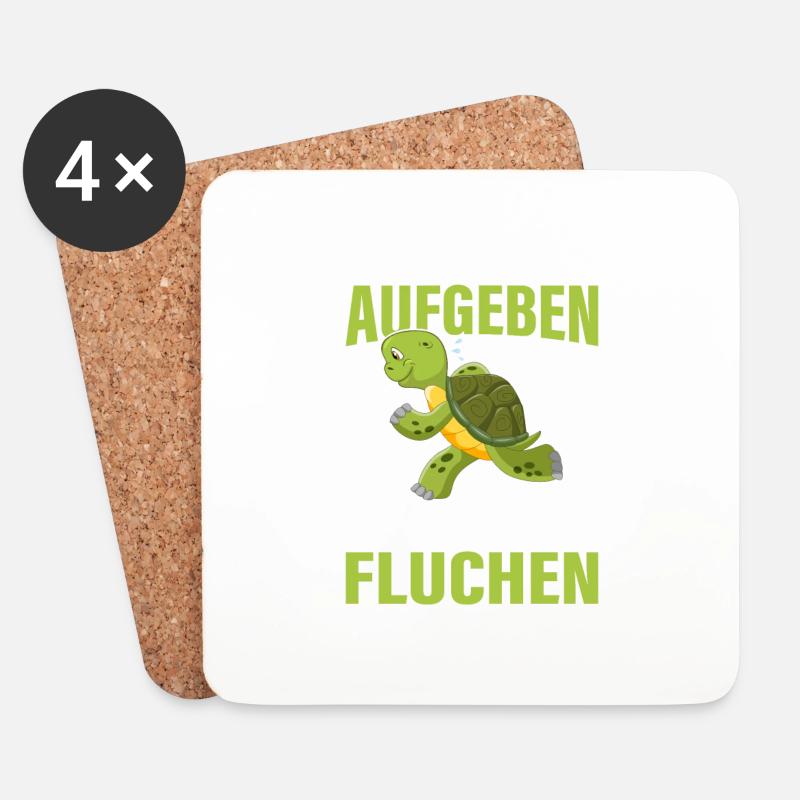 Läufer Joggen Marathon Schildkröte Langsam Jogger - Untersetzer (4er-Set) - Weiß