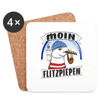 MÖWE MOIN FLITZPIEPEN - Untersetzer (4er-Set) - Weiß - Vorne