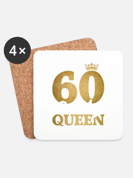 60 Birthday Queen 60. Geburtstag Frauen 60 Jahre - Untersetzer (4er-Set) - Weiß