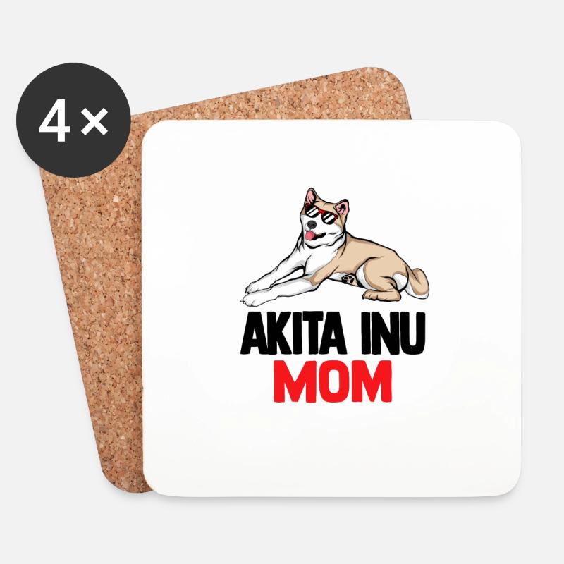 Akita Inu - Untersetzer (4er-Set) - Weiß