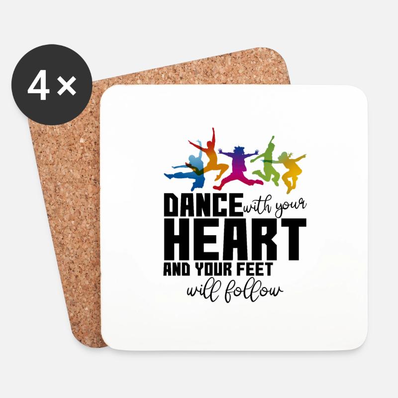 Dance With Your Heart And Your Feet Will Follow - Untersetzer (4er-Set) - Weiß