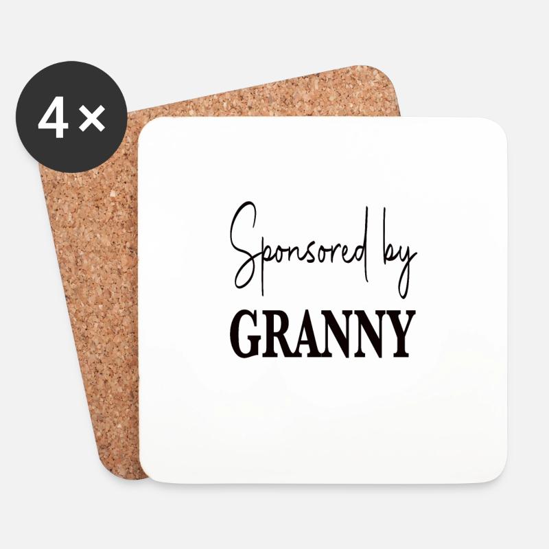 Sponsored by Granny - Untersetzer (4er-Set) - Weiß