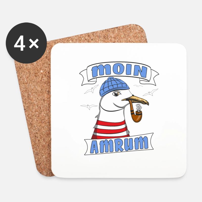 3886 MÖWE MOIN AMRUM - Untersetzer (4er-Set) - Weiß