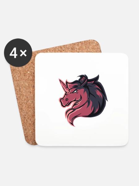 Einhorn - Untersetzer (4er-Set) - Weiß