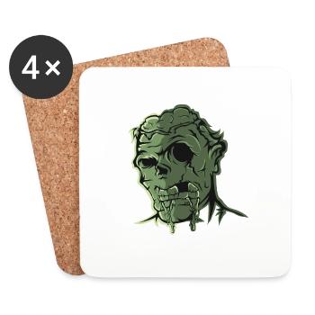 Zombie - Untersetzer (4er-Set) - Weiß - Vorne