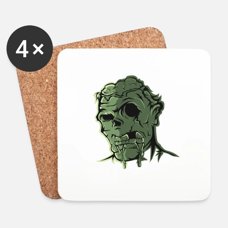 Zombie - Untersetzer (4er-Set) - Weiß