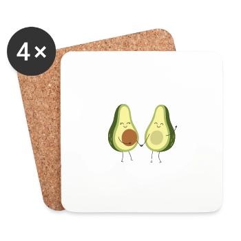 30 Jahre verheiratet Avocado 30. Hochzeitstag - Untersetzer (4er-Set) - Weiß - Vorne