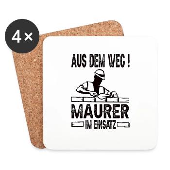 Aus dem Weg Maurer Im Einsatz - Untersetzer (4er-Set) - Weiß - Vorne