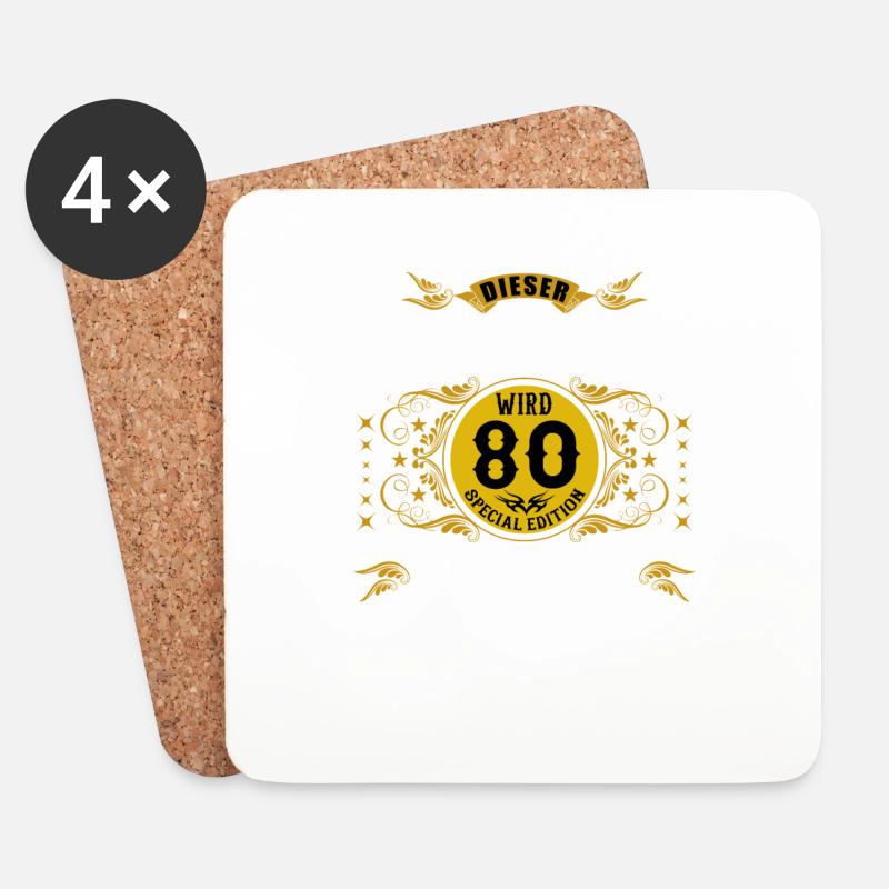 80 Geburtstag 80. Jubiläum 80 Ehrentag Geschenk - Untersetzer (4er-Set) - Weiß