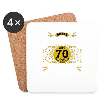 70 Geburtstag 70. Jubiläum 70 Ehrentag Geschenk - Untersetzer (4er-Set) - Weiß - Vorne