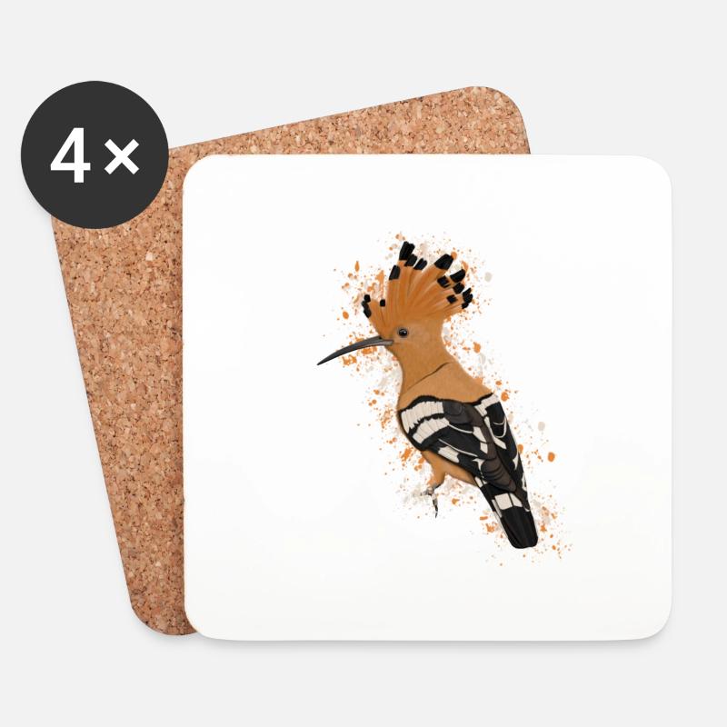 Wiedehopf Vogel Vogelfreund Vogelbeobachter - Untersetzer (4er-Set) - Weiß