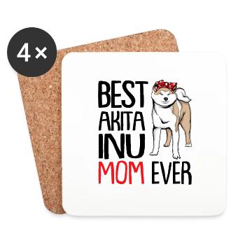 Akita Inu - Coasters (set of 4) - white - Front