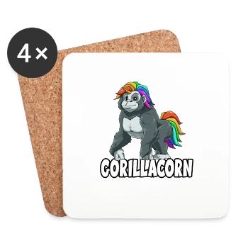 Gorillacorn pour un gorille et une licorne - Dessous de verre (lot de 4) - blanc - Devant
