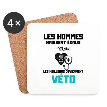 Les meilleurs deviennent véto - Dessous de verre (lot de 4) - blanc - Devant
