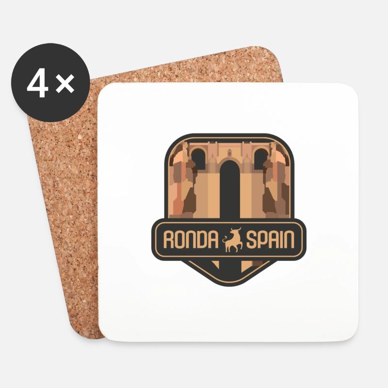 Ronda - Spanien - Untersetzer (4er-Set) - Weiß