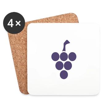 Rebe für Weintrauben und Weinreben Freunde Design - Untersetzer (4er-Set) - Weiß - Vorne
