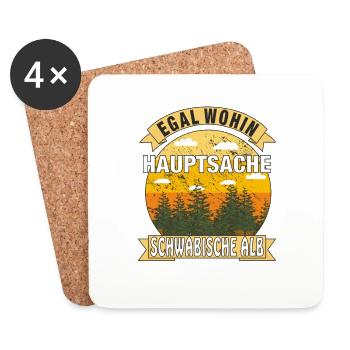 HAUPTSACHE SCHWÄBISCHE ALB - Untersetzer (4er-Set) - Weiß - Vorne