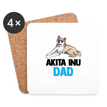 Akita Inu - Coasters (set of 4) - white - Front