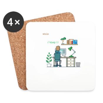 Eat Code Sleep | Funny Coder Programmer - Coasters (set of 4) - white - Front
