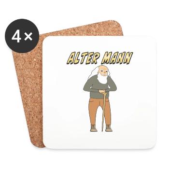 ALTER MANN - Untersetzer (4er-Set) - Weiß - Vorne