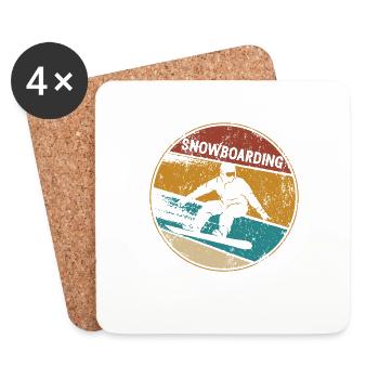 Snowboard Winter Sport Snowboarder Geschenkidee - Untersetzer (4er-Set) - Weiß - Vorne