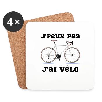j'peux pas j'ai vélo - Dessous de verre (lot de 4) - blanc - Devant