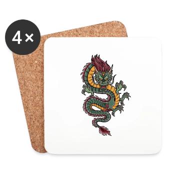avec dragon chinois dragon chinois - Dessous de verre (lot de 4) - blanc - Devant