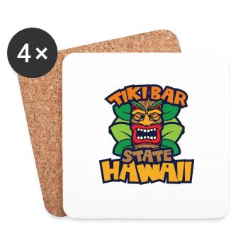 Tiki Bar Hawaii im Sommer - Untersetzer (4er-Set) - Weiß - Vorne