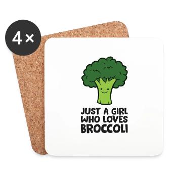 Just a Girl Who Loves Broccoli - Coasters (set of 4) - white - Front
