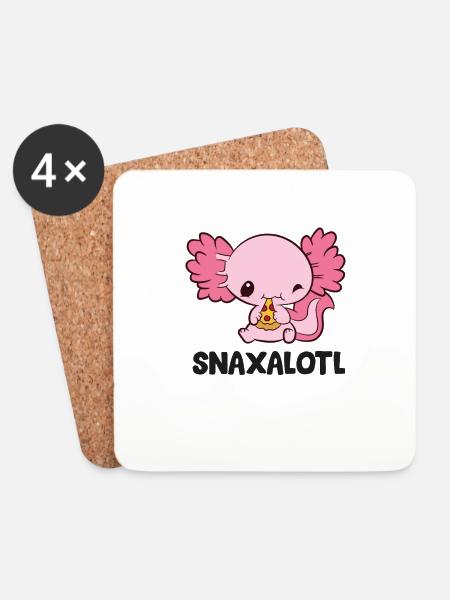 Snaxalotl Liebe Axolotls Niedlicher Axolotl mit - Untersetzer (4er-Set) - Weiß