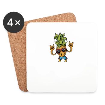 Ananas - Dessous de verre (lot de 4) - blanc - Devant