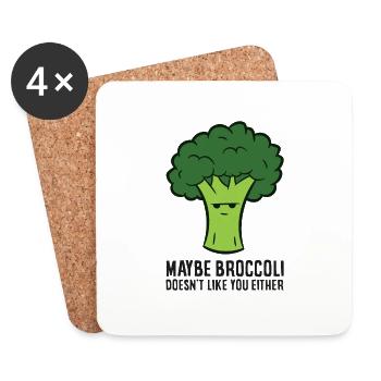 Peut-être que le brocoli ne t’aime pas non plus. - Dessous de verre (lot de 4) - blanc - Devant