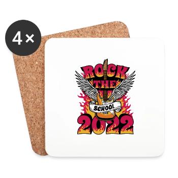 2022 School first day I rock now back to school - Coasters (set of 4) - white - Front