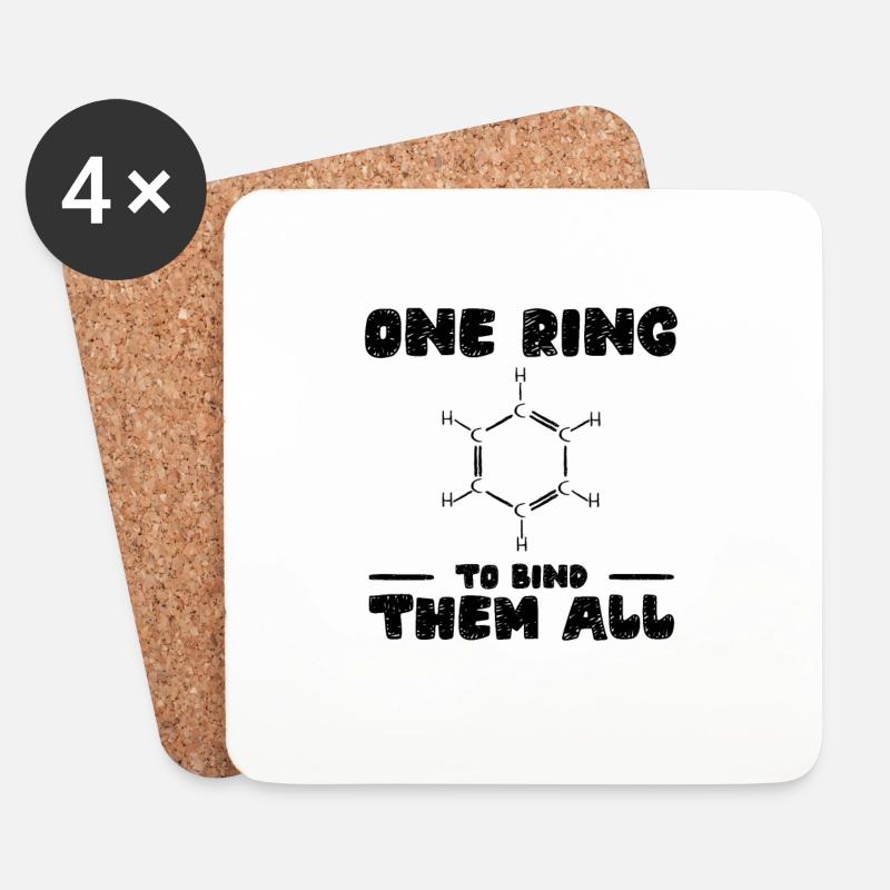 Chemie Benzolring Molekül Bindung - Untersetzer (4er-Set) - Weiß