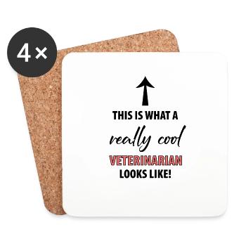 Veterinarian Pet Animal Keeper Veterinary Assistant - Coasters (set of 4) - white - Front