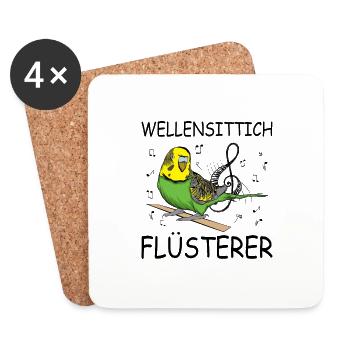 Wellensittich - Untersetzer (4er-Set) - Weiß - Vorne