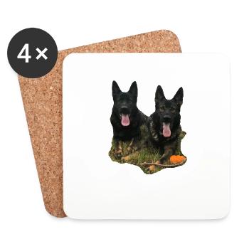 Chiens de berger chien chien de berger allemand Sports canins - Dessous de verre (lot de 4) - blanc - Devant