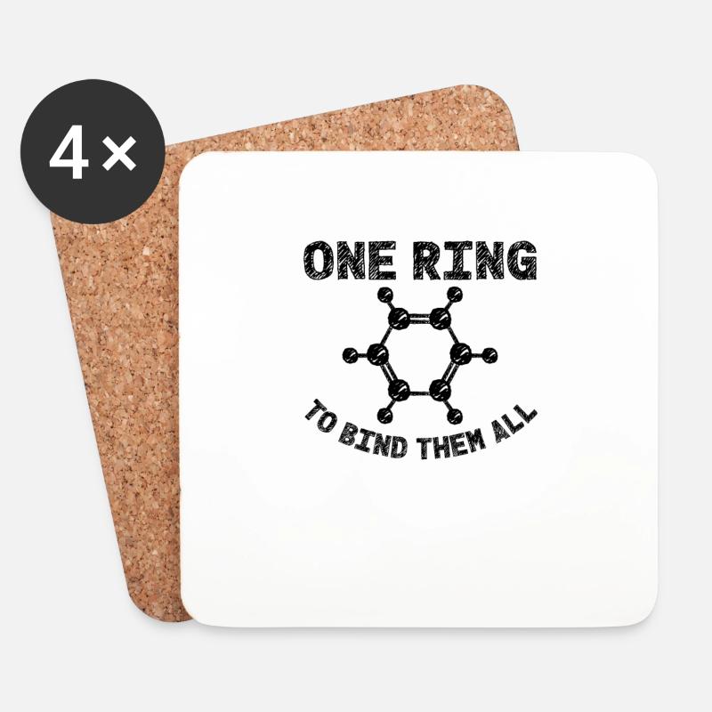 Chemie Benzolring Molekül Bindung - Untersetzer (4er-Set) - Weiß