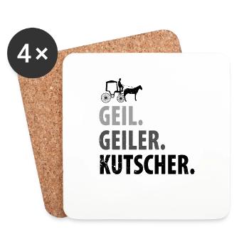 Kutscher Kutsche Pferdekutscher Kutschieren - Untersetzer (4er-Set) - Weiß - Vorne