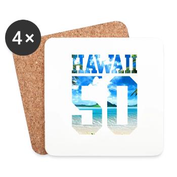 Hawaii 50 Cadeau amusant - Dessous de verre (lot de 4) - blanc - Devant
