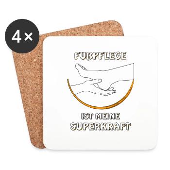 FUßPFLEGE IST MEINE SUPERKRAFT - Untersetzer (4er-Set) - Weiß - Vorne