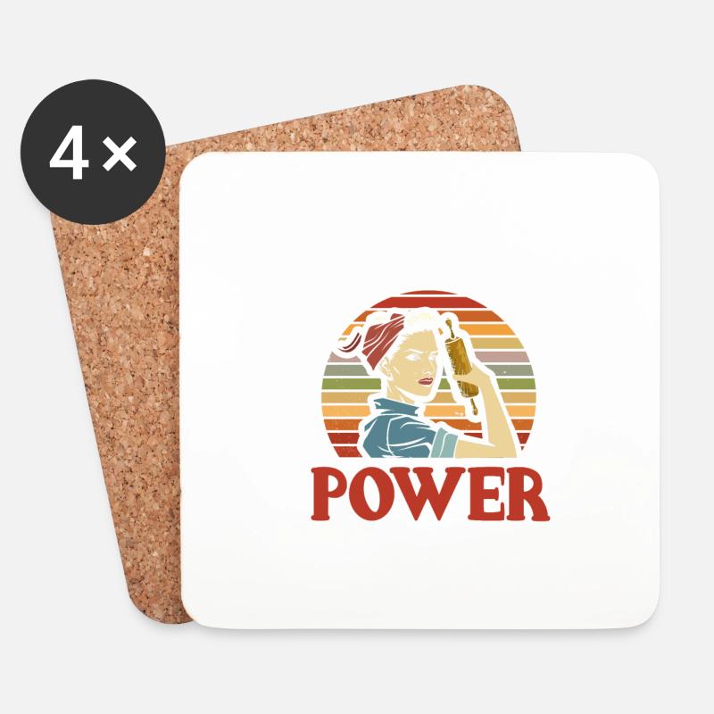 Mehl Power Backen - Untersetzer (4er-Set) - Weiß