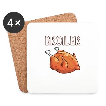 GDR East Germany East Ostalgia Ossi Broiler - Coasters (set of 4) - white - Front