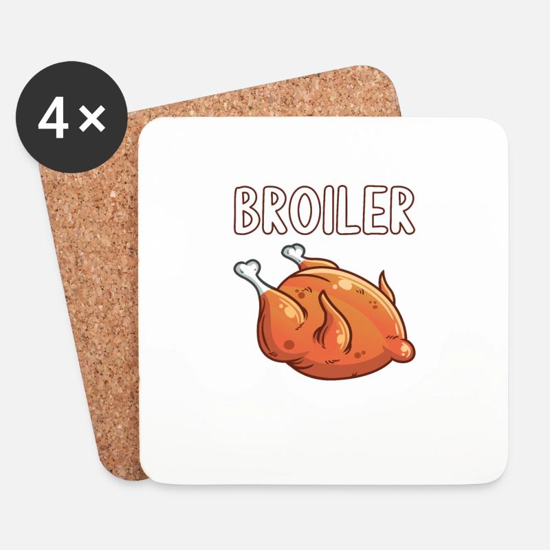 DDR Ostdeutschland Osten Ostalgie Ossi Broiler - Untersetzer (4er-Set) - Weiß