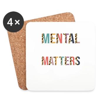 Mental Health Matters Womens Brain Mental Health A - Untersetzer (4er-Set) - Weiß - Vorne