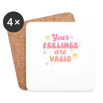 Mental Health Matters Awareness Your Feelings Are - Untersetzer (4er-Set) - Weiß - Vorne