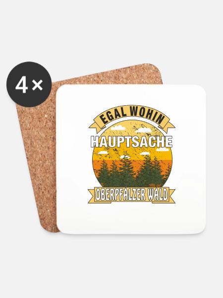 HAUPTSACHE OBERPFÄLZER WALD - Untersetzer (4er-Set) - Weiß